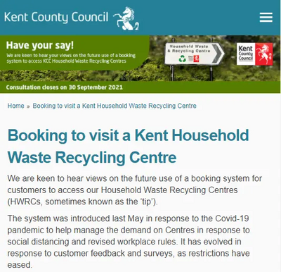 Kent Recycling Centre Consultation