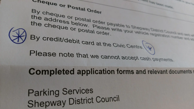 Shepway DC parking permit renewal form 2017