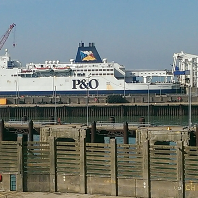 P&O Ferry in Dover port (Eastern Docks)