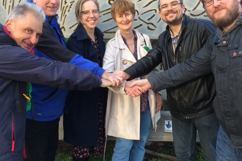 Green Council candidates 2019 John Wing, Doug Wade, Georgina Treloar and Lesley Whybrow and Lib dem candidates Tim Prater and Gary Fuller