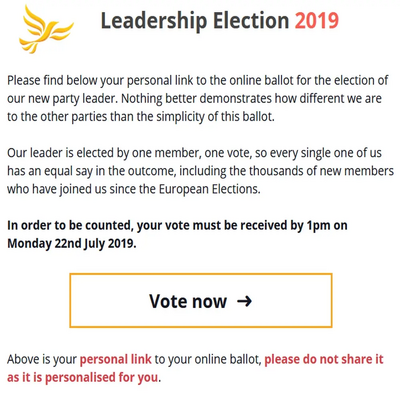 Lib Dem Leadership Ballot