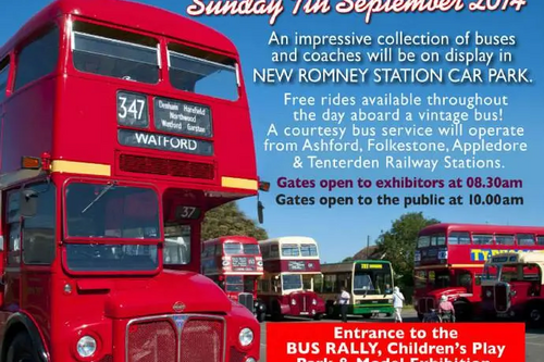 Bus Rally at Romney, Hythe and Dymchurch Railway Poster