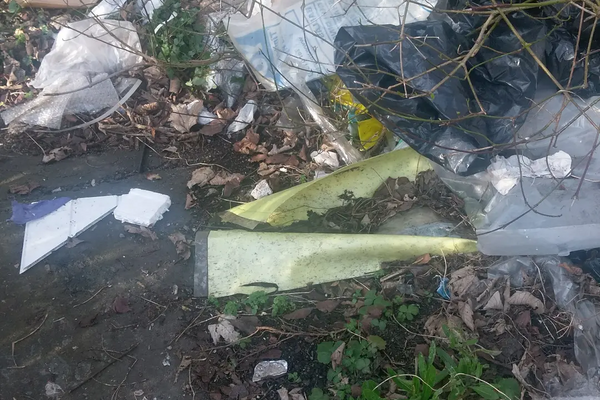 Flytipped footpath