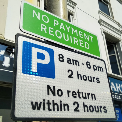 CPZ 2 hour parking notice / sign