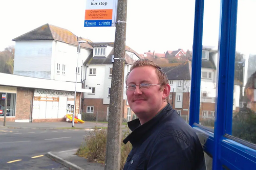 Gary Fuller at bus stop