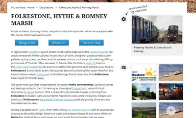 Discover Folkestone, Hythe and Romney Marsh website