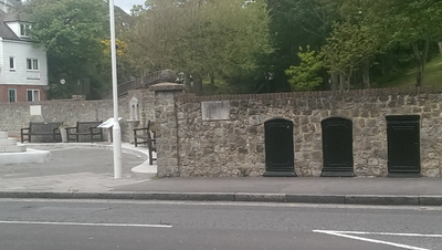 Sandgate War Memorial / Enbrook Park wall - power cupboards