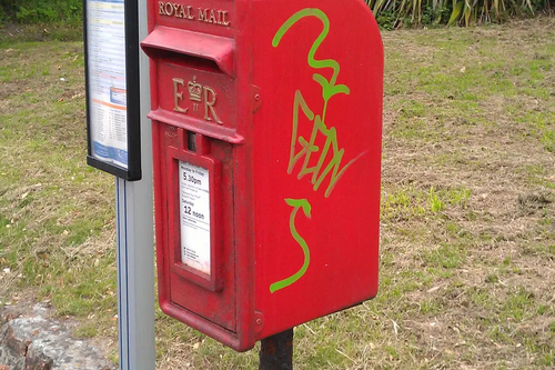 Graffiti on letterbox