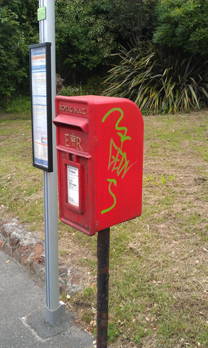 Graffiti on letterbox