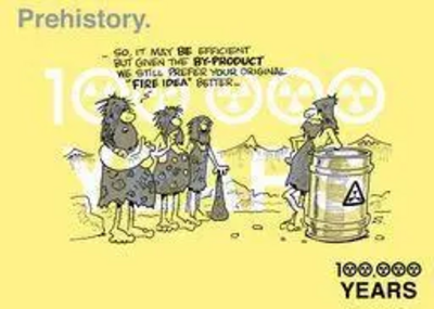 Lib Dem Anti-Nuclear "100,000 Years" campaign cartoon. Caveman / Prehistory.