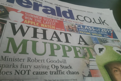 Folkestone Herald Front Page "Muppet"