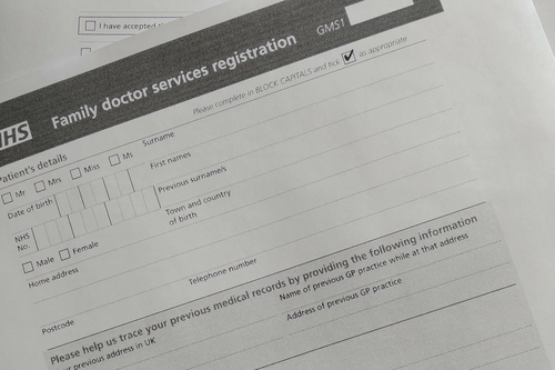 NHS GP Registration forms