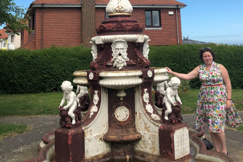 Danielle Anson with the Simon Cooper Weston Fountain