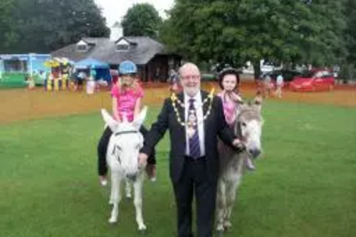 Tom McNeice with donkeys