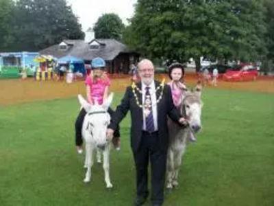 Tom McNeice with donkeys