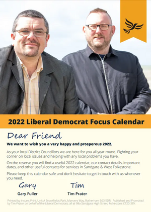 2022 Sandgate and West Folkestone Calendar Page 1