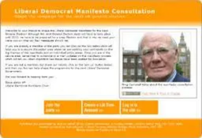 Lib Dem Manifesto Consultation web site - www.manifesto.libdems.org.uk