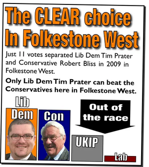 Folkestone West result bar chart: It's Tim Prater or the Conservative