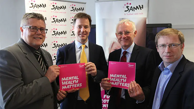 Nick Clegg and Norman Lamb supporting Scottish Mental Health Awareness Campaign