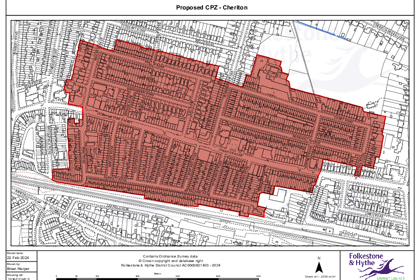 Proposed Cheriton CPZ area