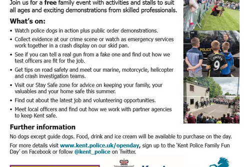 Kent Police Open Day 2017 poster