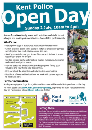 Kent Police Open Day 2017 poster