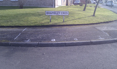 Drop kerb works underway in Brambley Crescent, Sandgate