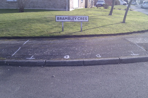 Drop kerb works underway in Brambley Crescent, Sandgate