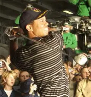 Golfer Tiger Woods [U.S. Navy photo by Photographer's Mate 1st Class Brien Aho.]