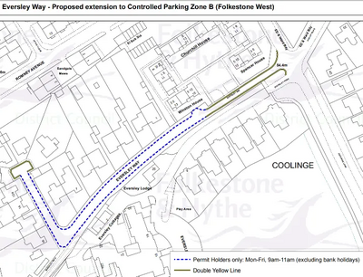 Eversley Way CPZ extension proposal map