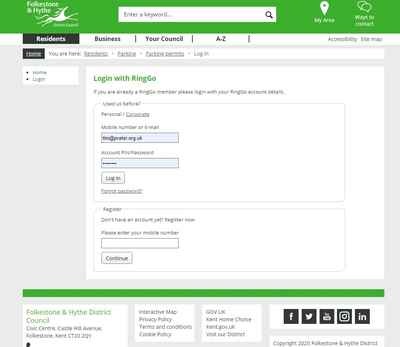 Ringgo Permit Application Page