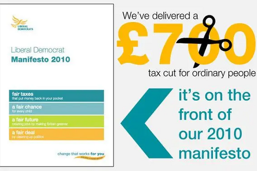 A £700 tax cut: delivering the 2010 Lib Dem Manifesto graphic