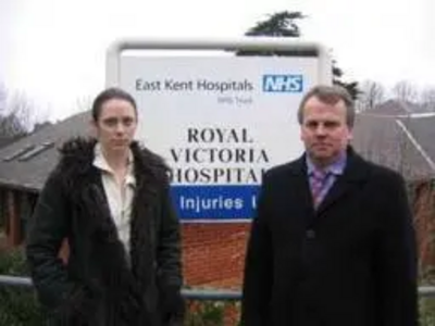 Peter Carroll and Emily Sanger at the Royal Victoria Hospital