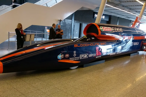 BLOODHOUND SSC, supersonic car powered by both a jet engine and a rocket.