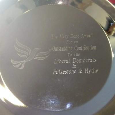 the Mary Done Award for an Outstanding Contribution to the Liberal Democrats in Folkestone & Hythe