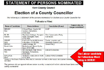 Folkestone West 2013 County Council Nominated Candidates