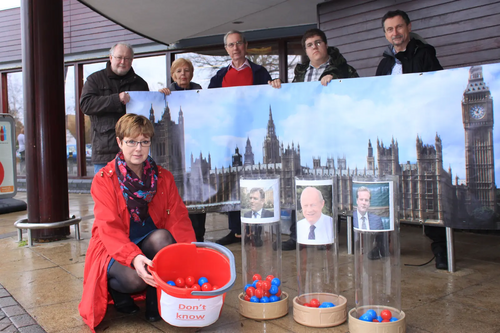 Lynne Beaumont with Folkestone and Hythe MP recognition survey