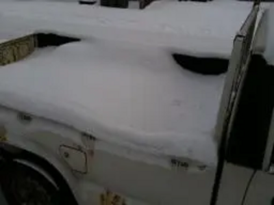 Truck filled with snow