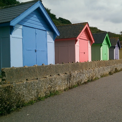 Beach Huts on Folkestone sea front