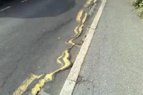 Melted yellow lines