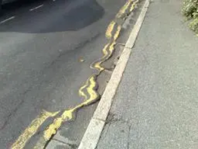 Melted yellow lines