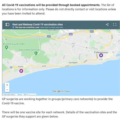 Folkestone and Hythe Covid-19 Vaccination Centres