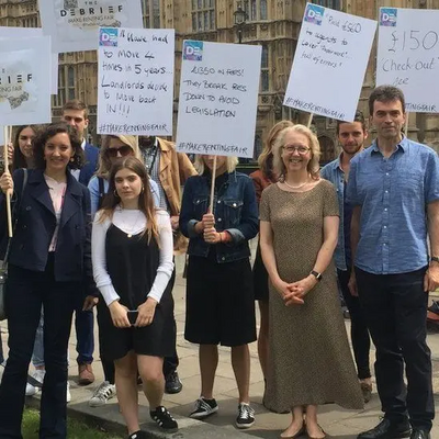 Olly Grender, Tom Brake and Letting Fee Rent campaigners