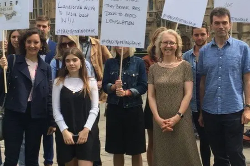 Olly Grender, Tom Brake and Letting Fee Rent campaigners