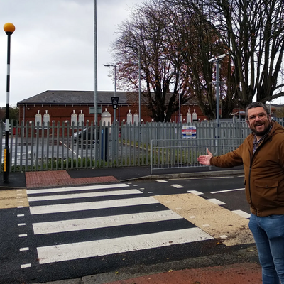 Tim Prater by new Shorncliffe Road / Folkestone West Zebra Crossing