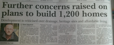 Article from Folkestone Herald 10 July 2014 on Sandgate Parish Council views on Shorncliffe Redevelopment