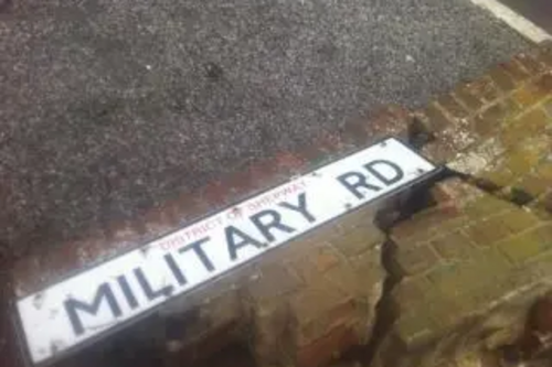 Military Road wall