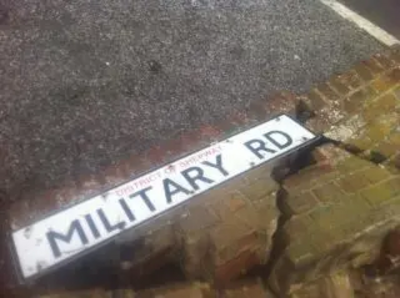 Military Road wall