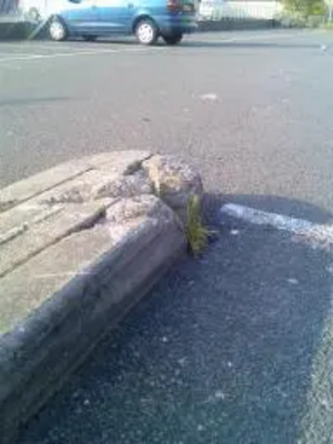 Broken kerb stones