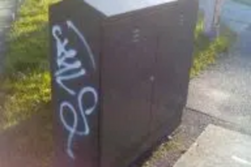 Graffiti on green BT box